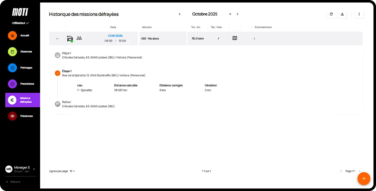 Logiciel Moti® - module déplacements et indemnités