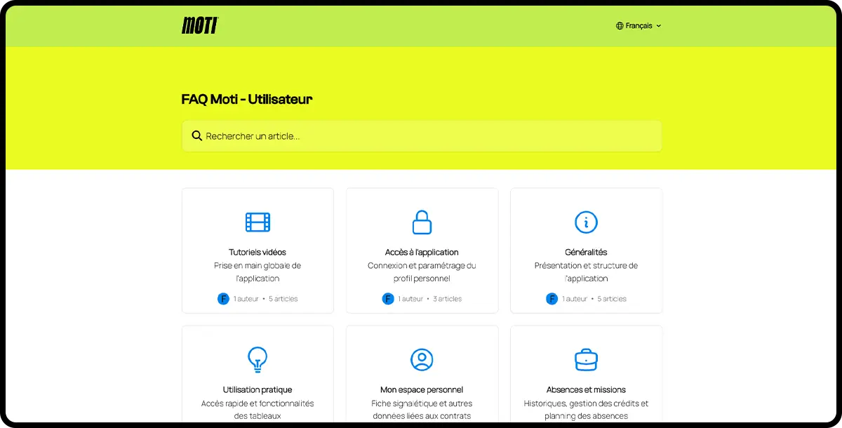 Logiciel Moti® support